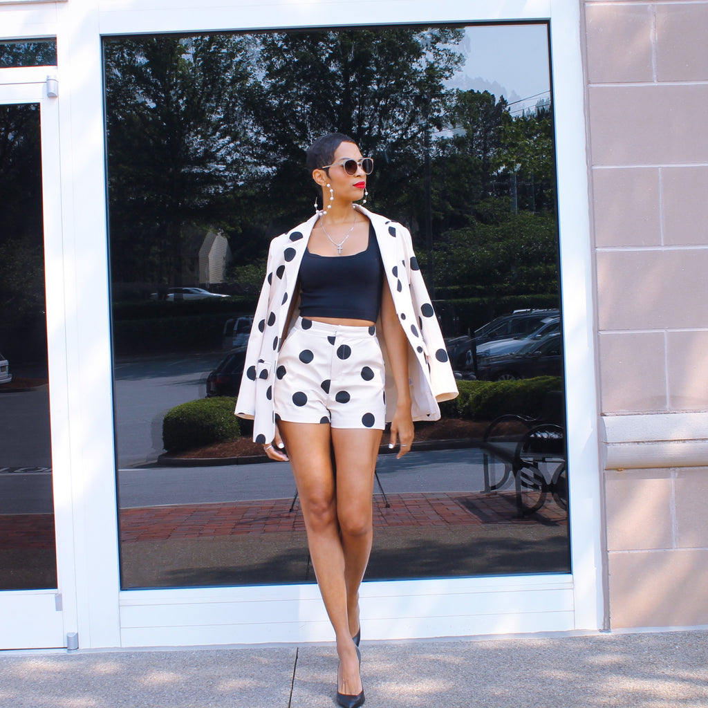 Cream and black Polka Dot blazer